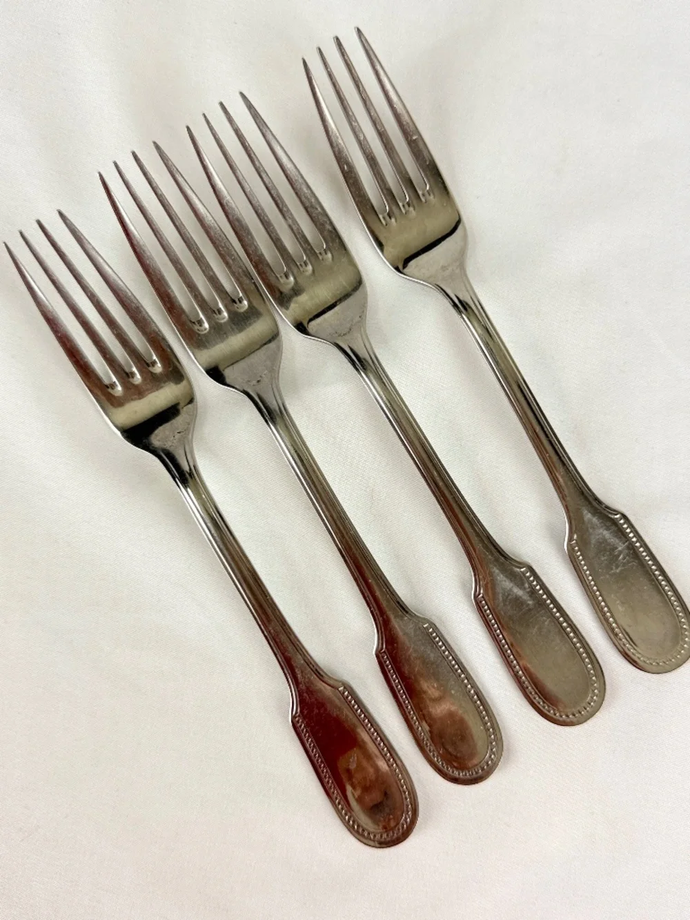 Vintage Towle Georgian House Perles 4 Salad Forks Stainless Steel Japan
